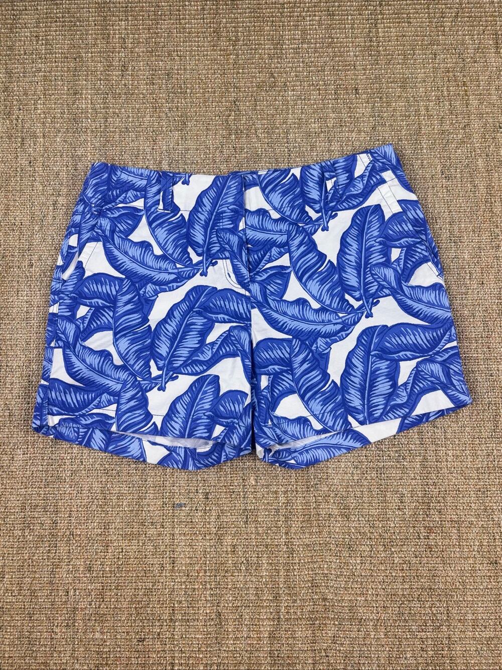 🍌 Vineyard Vines Banana Leaf Print Shorts | 10 | Blue & White